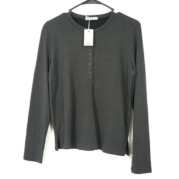 NWT Marine Layer Double Knit Henley in Faded Black Small - Picture 3 of 5